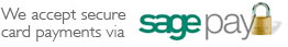 We accept secure card payments via Sage Pay